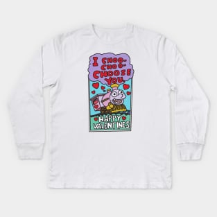 i love you - choo choo choose you Kids Long Sleeve T-Shirt